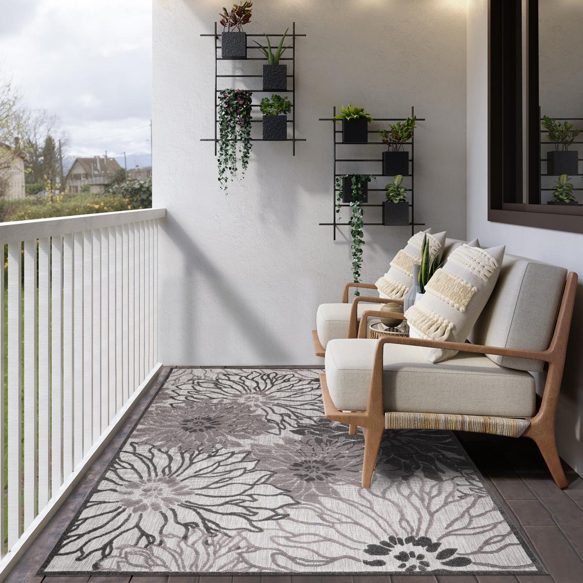 Tapis extérieur tissé kilim rectangle MEKO