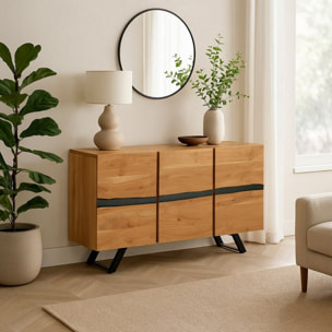 CREDENZA ACHILLE 85CM 3A ACACIA METALLO ORIZ
