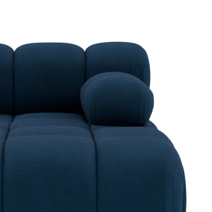 Ruby - module d'assise méridienne droite en velours texturé - Bleu