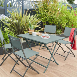Table de jardin pliante rectangulaire Greensboro Vert jade