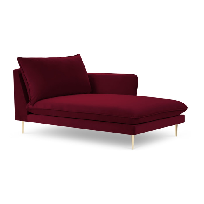 Méridienne droite "Vienna" en velours rouge