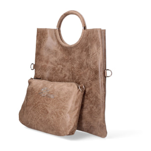 Borsa a mano da donna Made in Italy - Modello Velvet - 100% pelle scamosciata - 29.0 x 30.0 x 1.0 cm