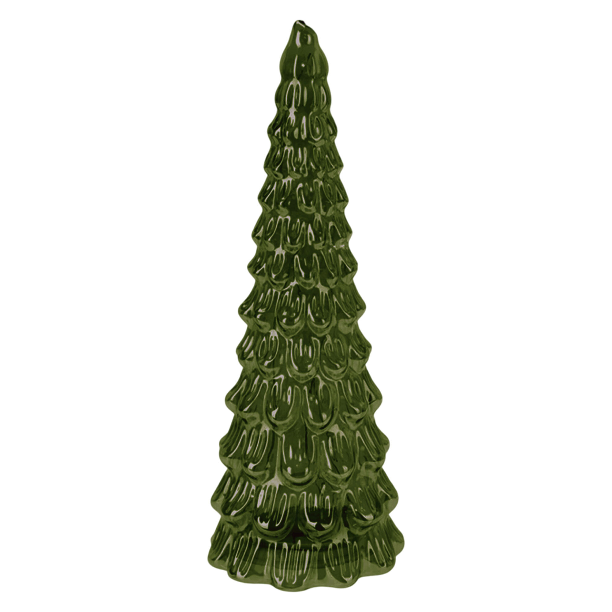 Árbol de navidad con decoración led verde y cable metálico - altura 38 cm