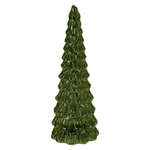 Árbol de navidad con decoración led verde y cable metálico - altura 38 cm