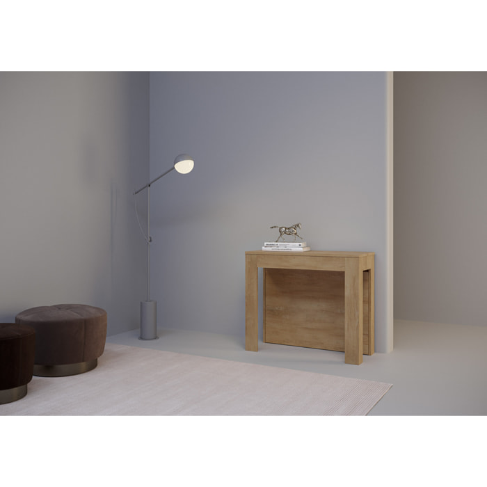 Consola extensible 90x42/290 cm Cayman roble natural extensiones internas