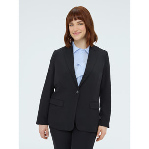 Fiorella Rubino - Blazer strutturato con bottone gioiello - Nero