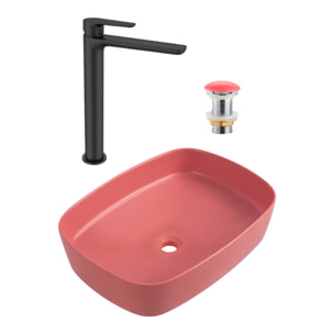 PixL 50x37,5x13,5 cm vasque à poser + Swiss Aqua Technologies Mood mitigeur lavabo XL + Ceramia PixL bonde (CEPX49PMSAT285C)