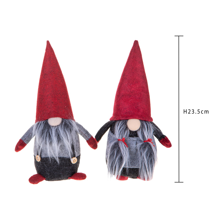 Set 2 elfi - Pezzi 2 - H 23,5 cm - Bianchi Dino - Piante Artificiali -