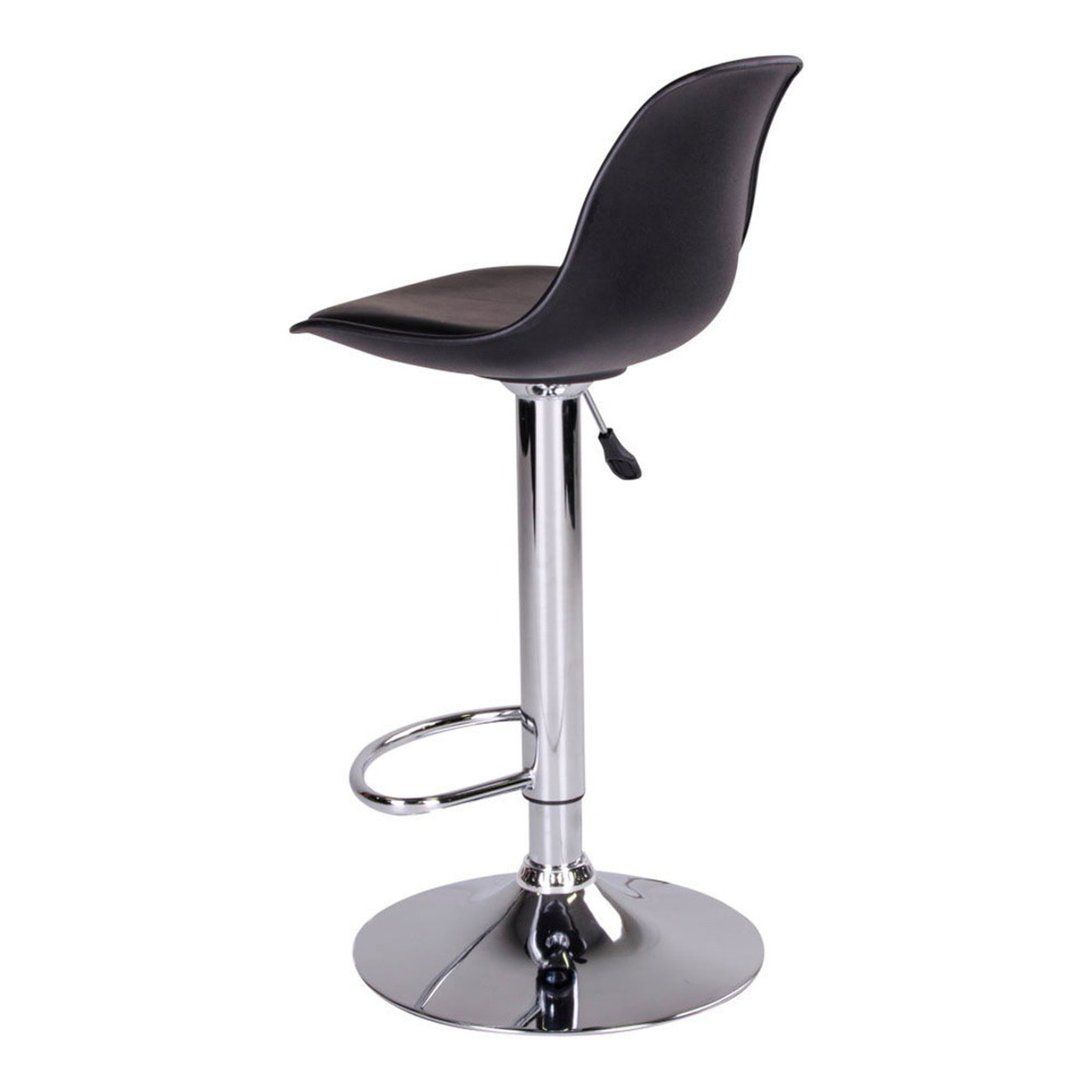 Set 2 sgabelli da bar Trondheim regolabile in ecopelle nera con base cromata