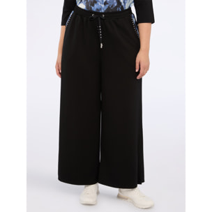 Fiorella Rubino - Pantalones palazzo de tejido scuba - Negro