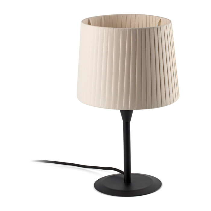 SAMBA S Mini lampada da tavolo nera/bordata beige