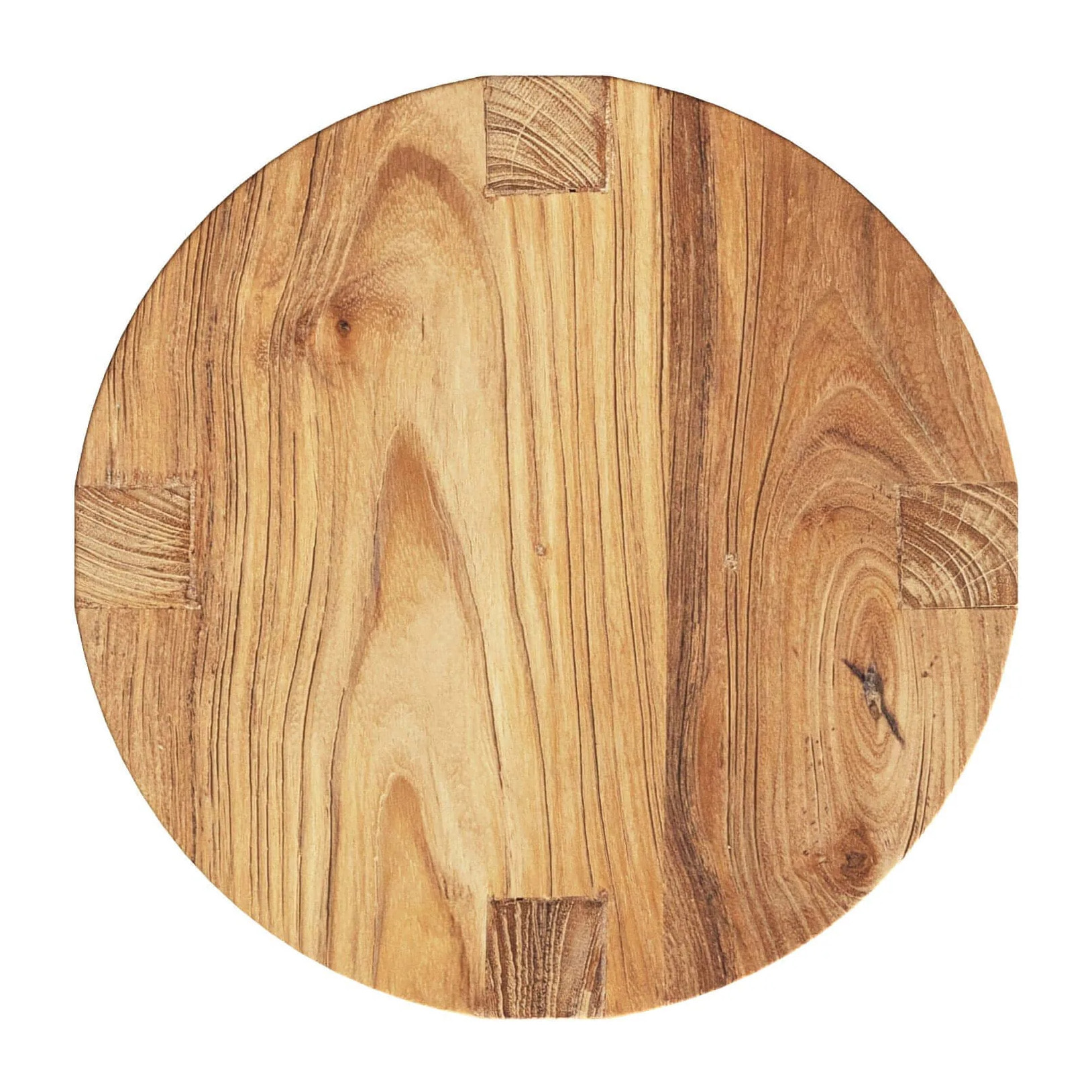 Tabouret rond en bois de teck recyclé H45,5 cm - Noé