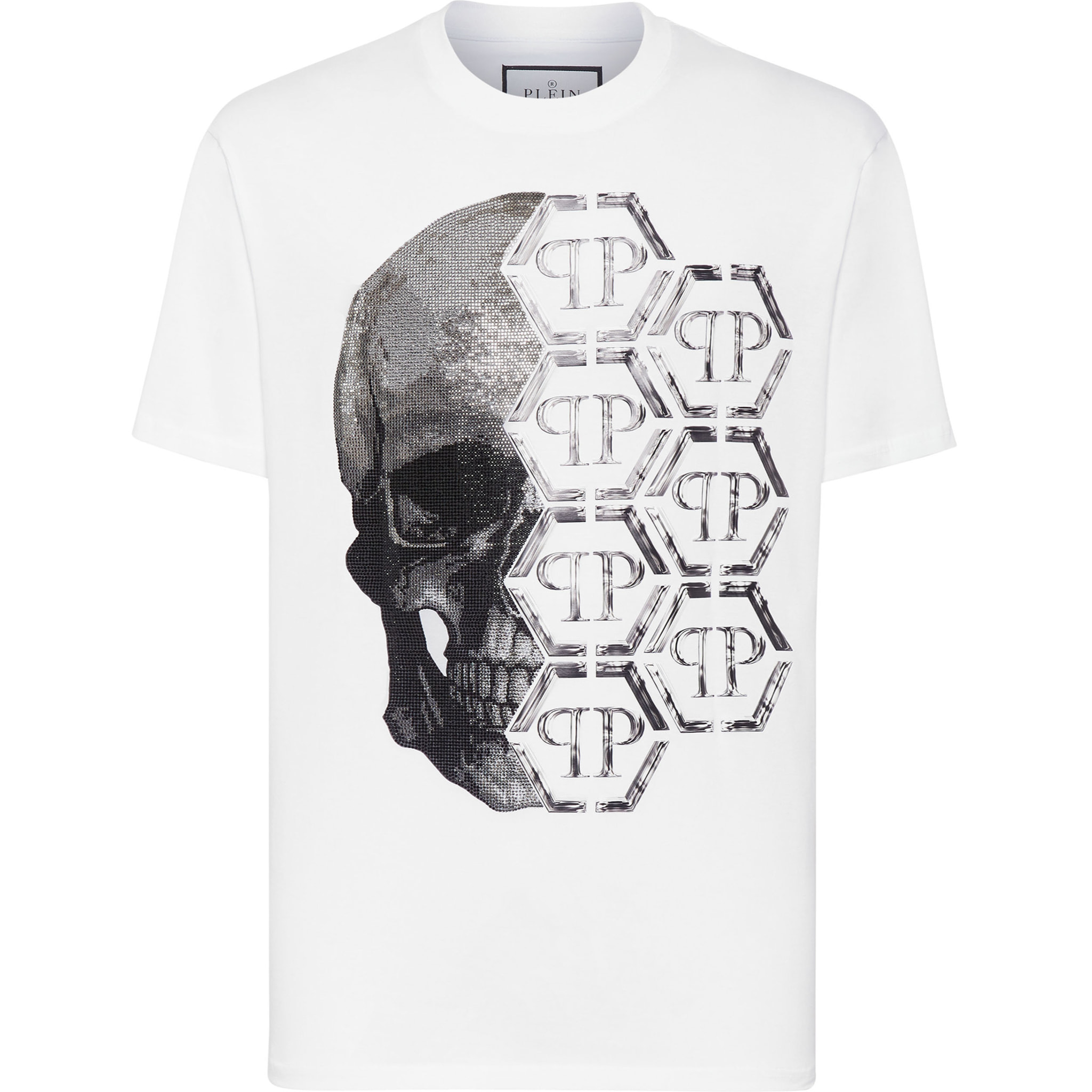 PHILIPP PLEIN T-Shirt Round Neck SKULL AND PLEIN