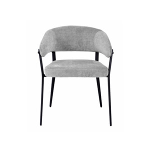 Chaise avec accoudoirs en tissu et structure en métal - ARNOLD