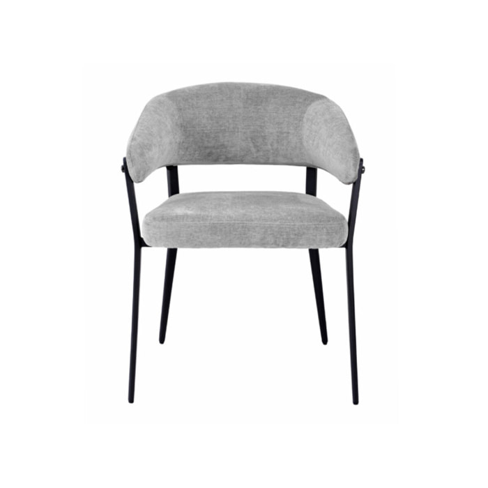 Chaise avec accoudoirs en tissu et structure en métal - ARNOLD