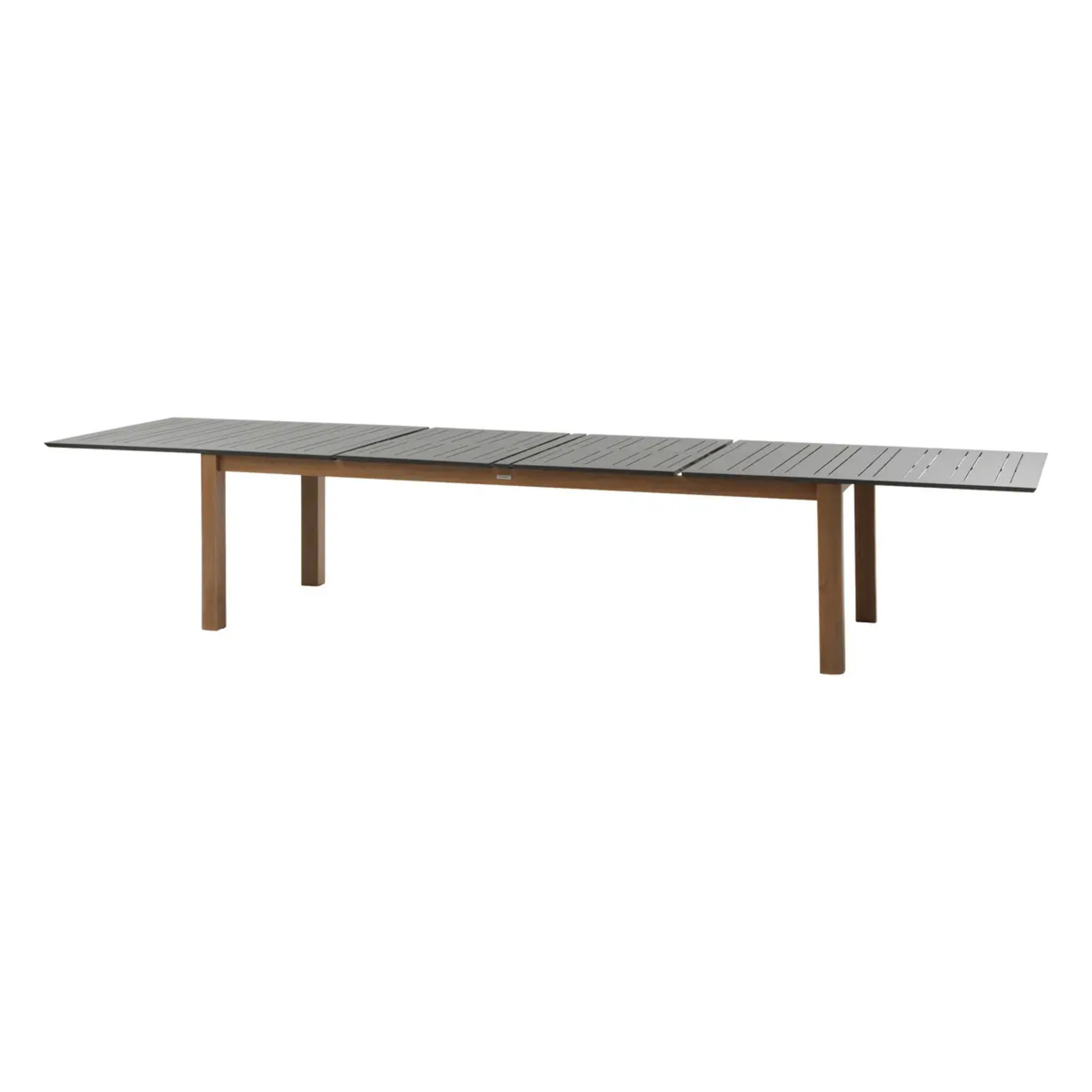 Table de jardin extensible rectangulaire "Miceira" graphite & honey 14 places en aluminium
