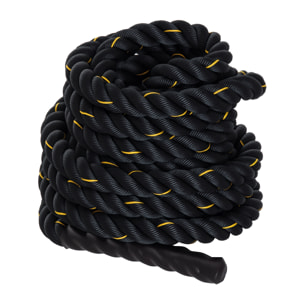 Cuerda de Batalla Ø38 mm Longitud 9 m Battle Rope Formación Battling Power Cuerda Ejercicio Fitness Deporte Poliéster Ultra Resistente Negro