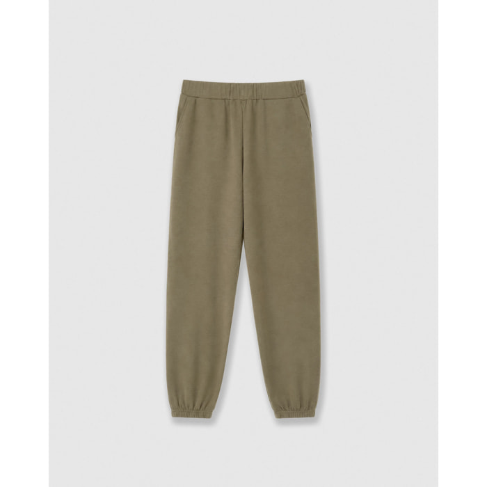Pantalón jogger fluido liso verde cacería