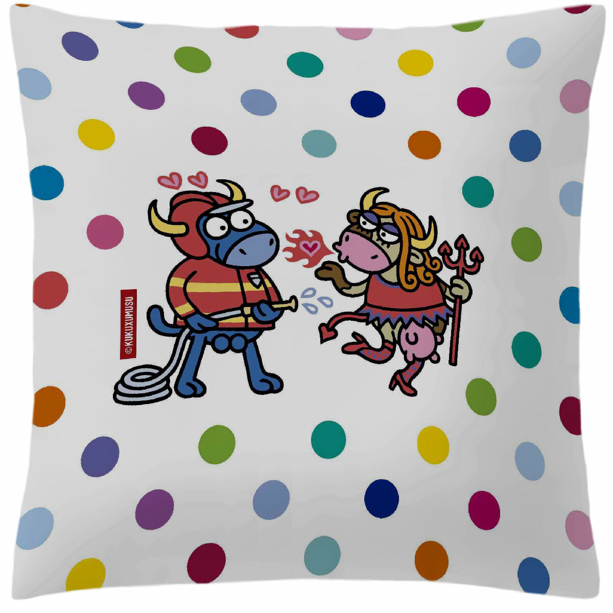 Funda de cojín deco 50x50 cm FUEGO - 100% algodón -