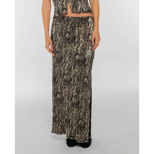 Falda midi plisada de mujer