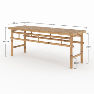 Banc de jardin 2 places en bambou - Vadella