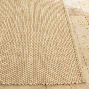 QUENTIN - Tapis rectangulaire 160x230cm en jute et coton beige