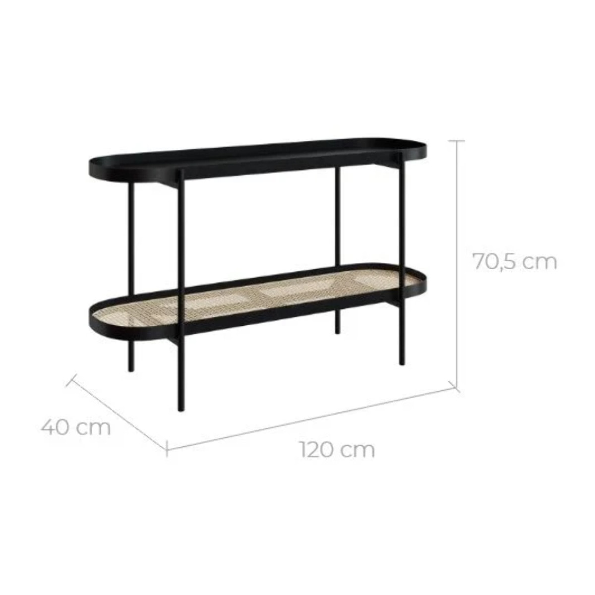 Console en cannage et bois de mindi 120 cm - Lukut