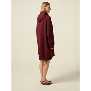 Oltre - Vestido oversized de sudadera con capucha - Burgundy