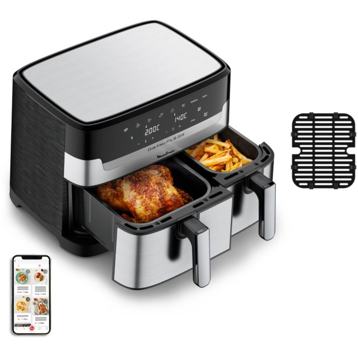 Friteuse sans huile MOULINEX Easy Fry and Grill Dual XXL 8,3L  EZ905D20