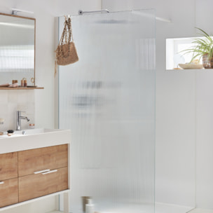 Paroi de douche Contra flute 90cm + kit profilé Blanc mat