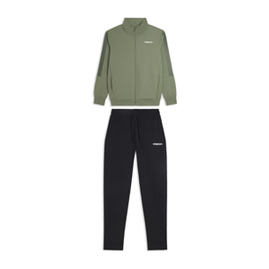 Tuta uomo zip e collo alto in French Terry con bande in tono