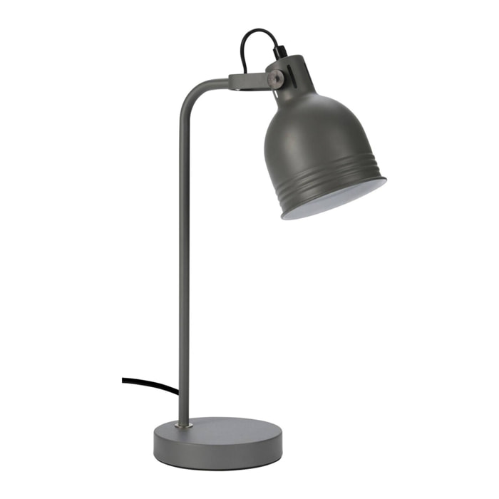 Lámpara de mesa metálica Gris 13x40cm de diseño industrial con pantalla orientable