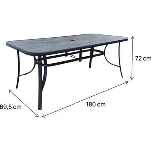 Table de jardin "Cordoba" - Phoenix - 8 places - Gris effet marbre