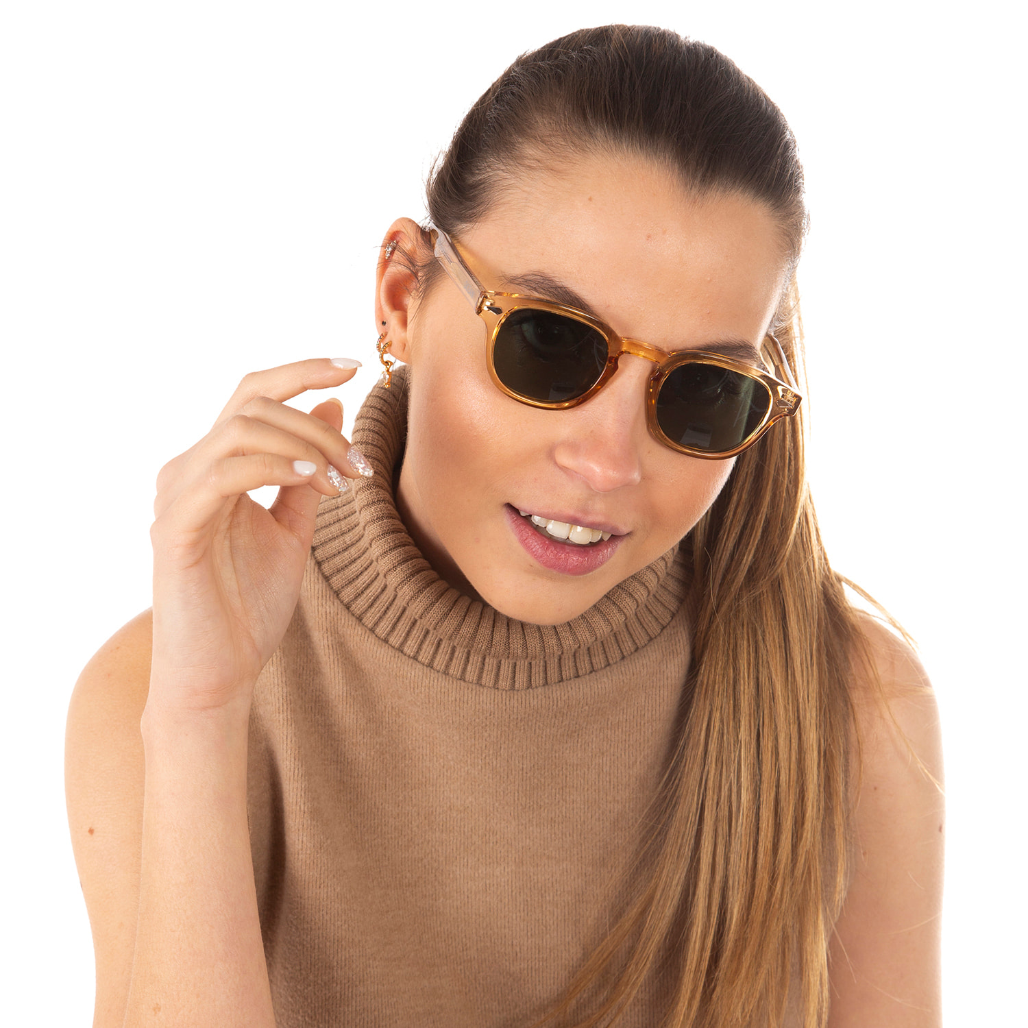 Gafas de sol OCEAN HAMPTON - Champagne transparente brillante / Verde