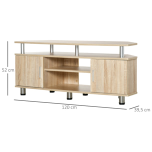 Soporte de TV con Estantes Puertas de 120x39,5x52cm Roble