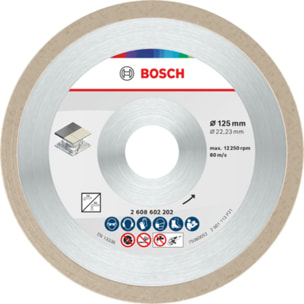 Disque à tronçonner diamanté BOSCH Standard Spécial Céramique 115X22.23 MM - 2608602201