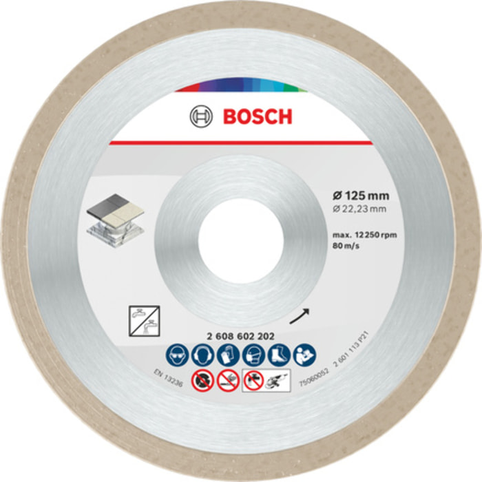 Disque à tronçonner diamanté BOSCH Standard Spécial Céramique 115X22.23 MM - 2608602201