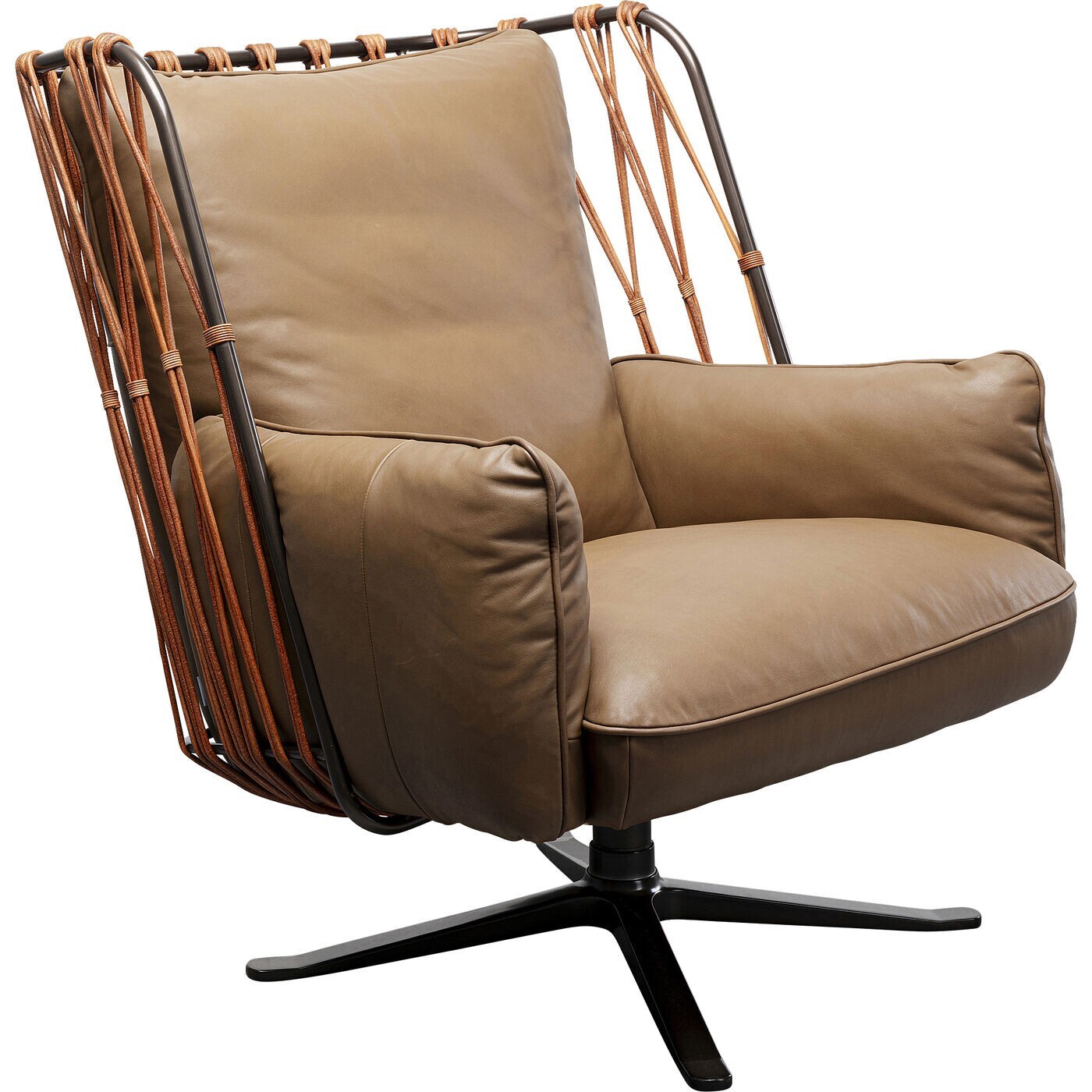 Fauteuil pivotant Paradiso marron Kare Design