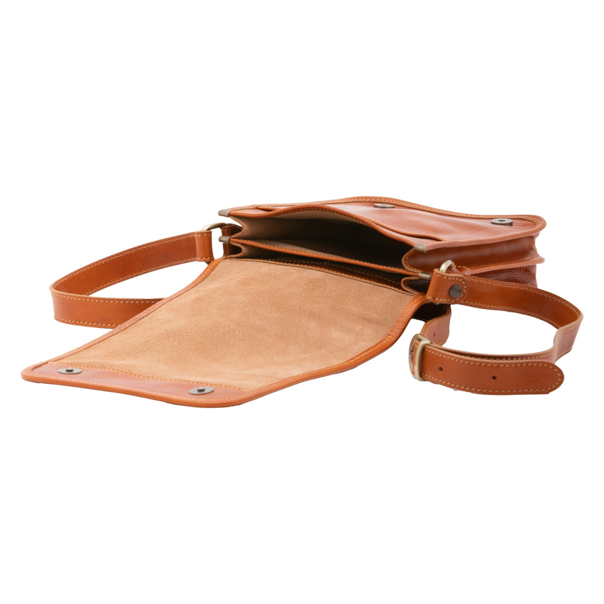 Borsa a tracolla uomo in vera pelle - Modello False - Made in Italy - 23.0 x 20.0 x 9.0 cm