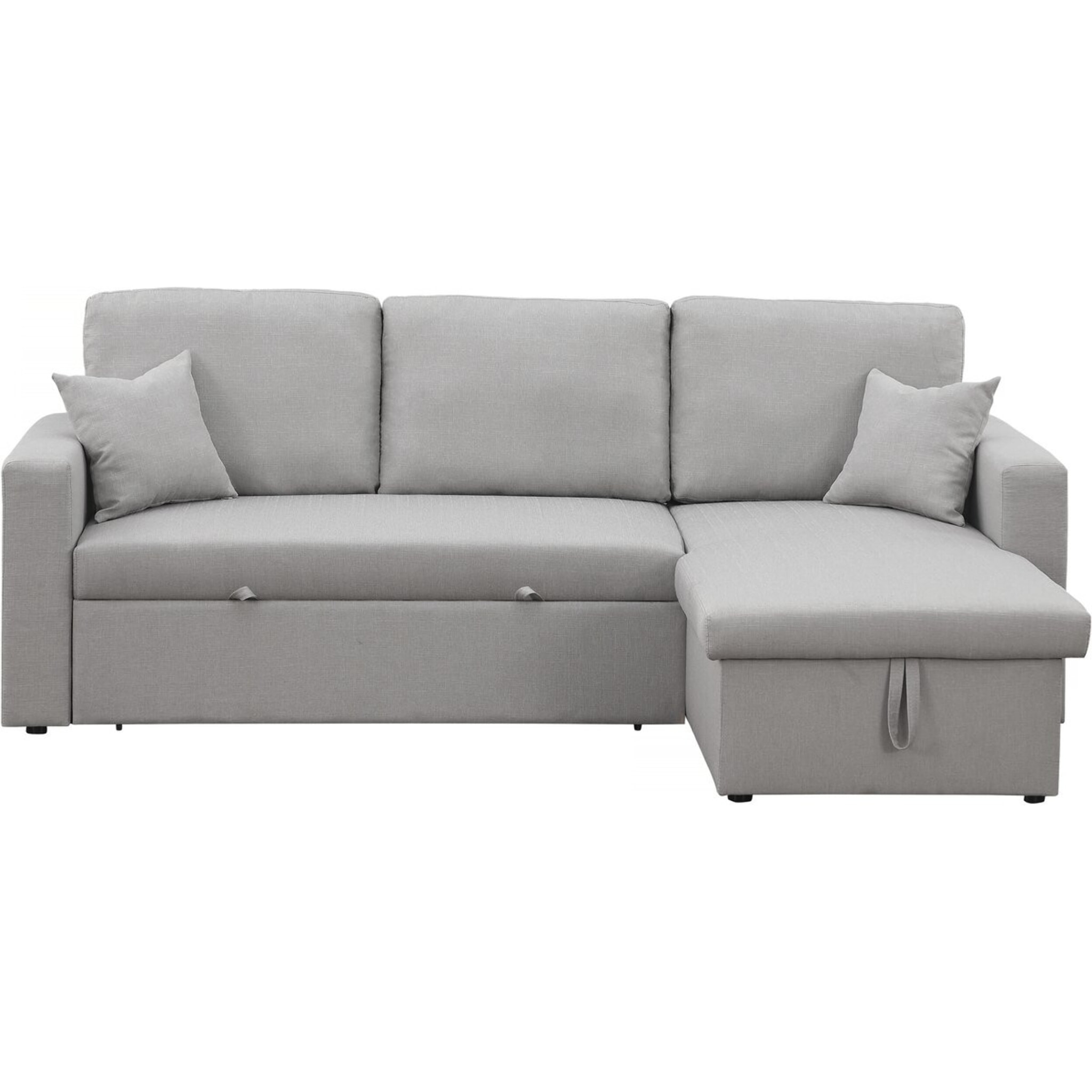 Canapé d'angle convertible/ réversible avec coffre "Alain" - 3 places - Gris clair