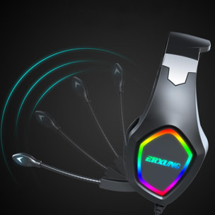 Headset J20 Ultra-Flexible Premium .7 luces FULL RGB. Auriculares gaming con micro, conexión minijack para PC, portátil, PS4, Xbox One, móvil, tablet.