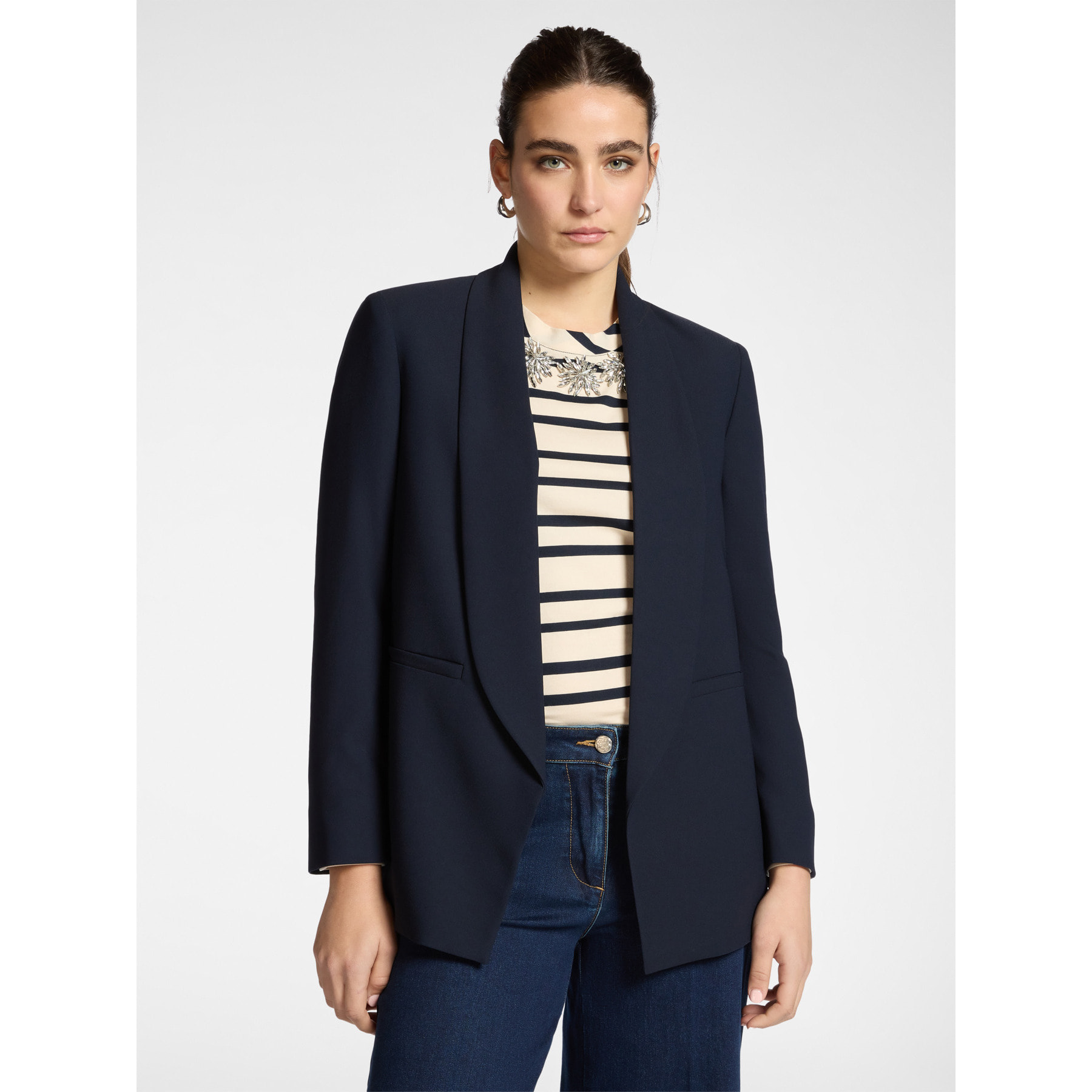 Elena Mirò - Chaqueta estructurada en crepé - Azul