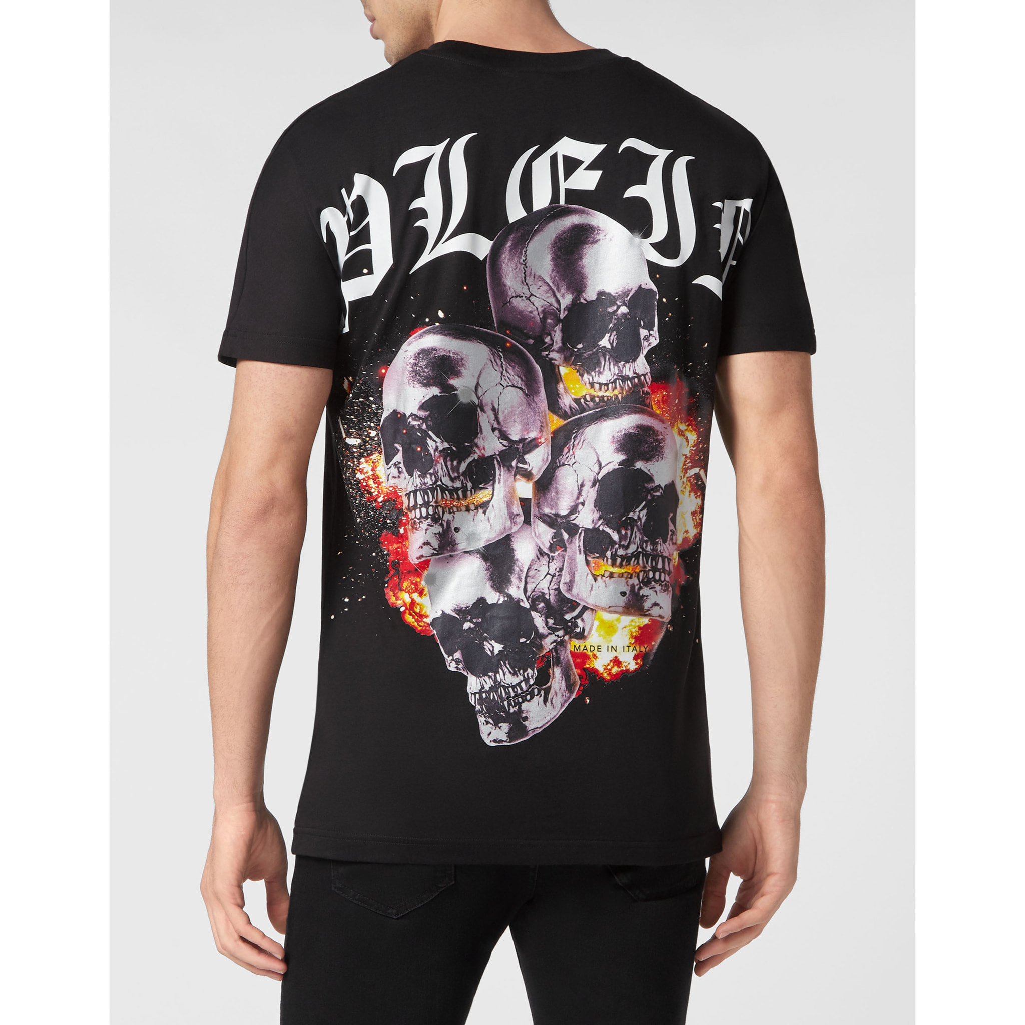 PHILIPP PLEIN T-shirt Round Neck SS Skull on fire