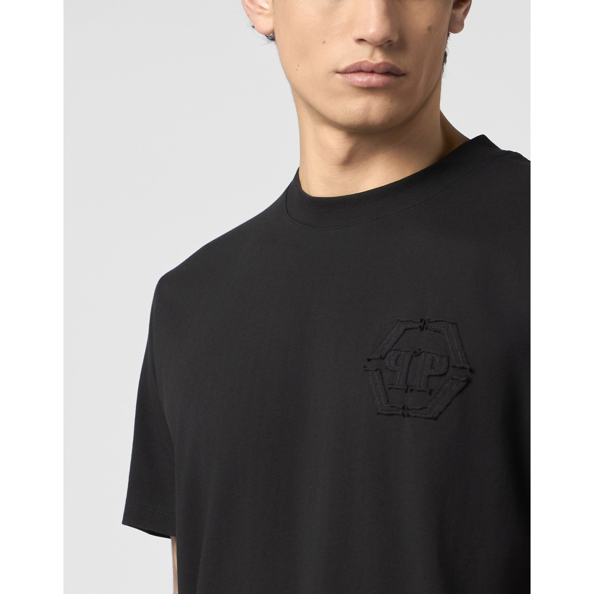 PHILIPP PLEIN Camiseta de cuello redondo y manga corta MONOGRAM