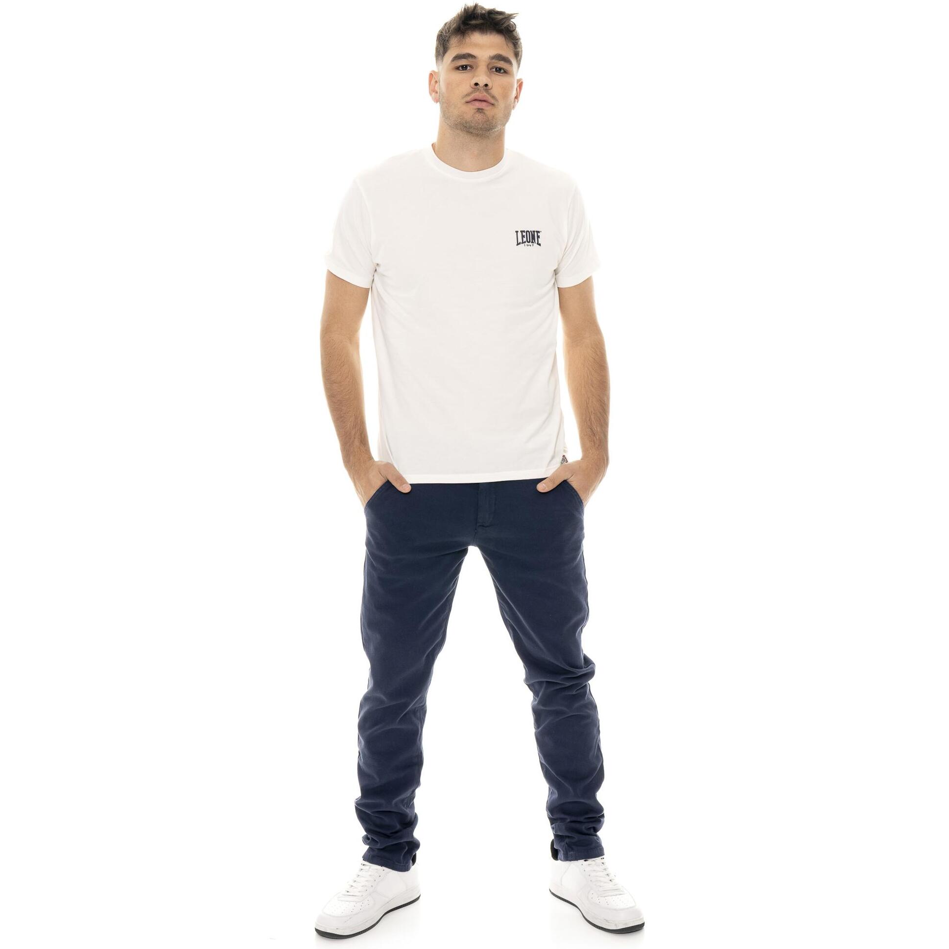 Pantaloni chino in twill da uomo con passanti Leone Easy