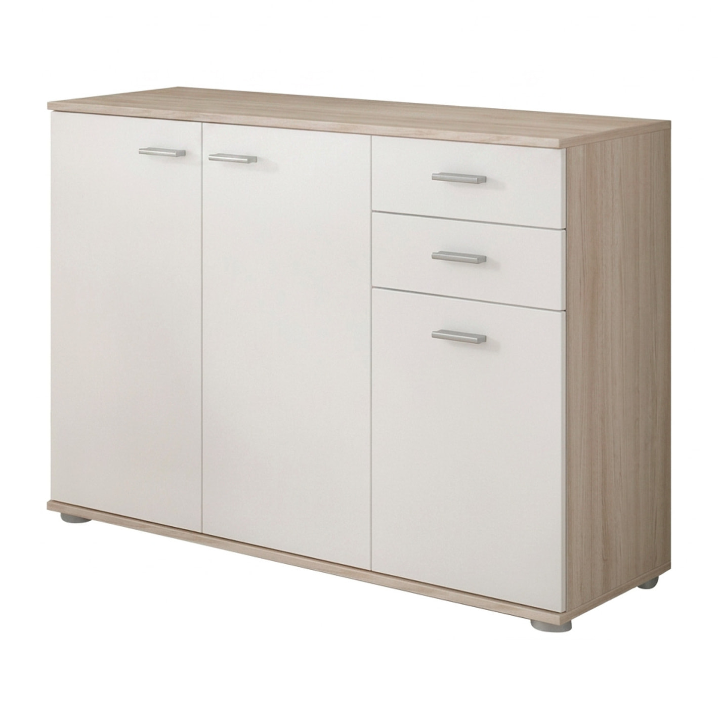 Credenza Mobile Soggiorno Madia Moderna Cucina Sala Pranzo Ingresso Minimal Contenitore Ante Cassetti Arredo Salvaspazio 103x 70x 35 Cm Rovere Chiaro