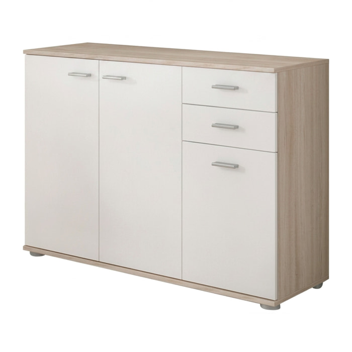 Credenza Mobile Soggiorno Madia Moderna Cucina Sala Pranzo Ingresso Minimal Contenitore Ante Cassetti Arredo Salvaspazio 103x 70x 35 Cm Rovere Chiaro