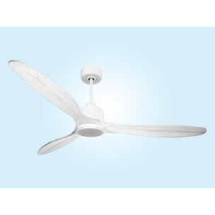 Ventilateur de plafond Réversible  Thermostat Dimmable Wifi Moteur à courant continu Toits en pente Télécommande Lumière à trois tons Hypersilence Mémoire