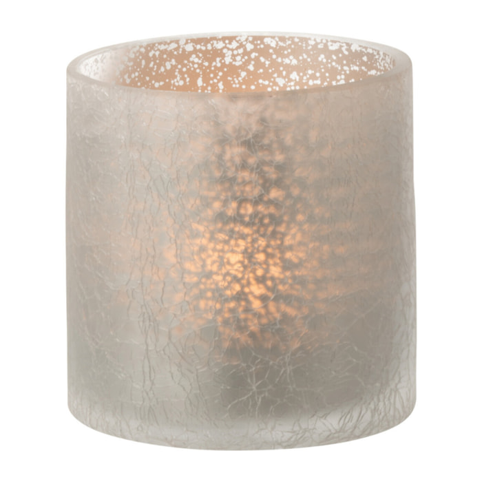 J-Line photophore Cylindrique Craquele - verre - gris - small