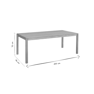 Table à manger rectangulaire scandinave bois clair chêne L200 cm AGALI